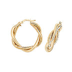 Clustdlysau Aur Melyn 9ct 20mm