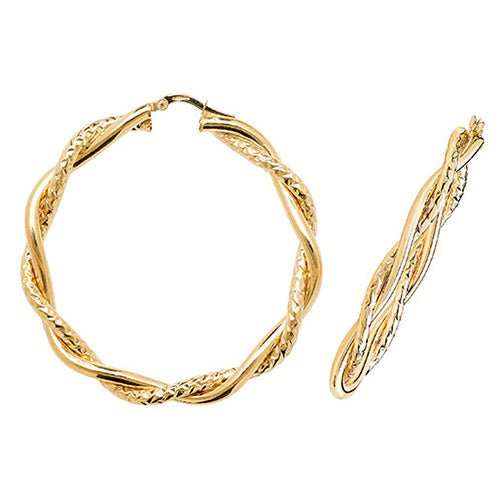 9ct Yellow Gold Earrings 40mm