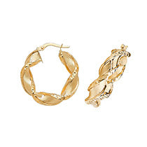 Clustdlysau Aur Melyn 9ct 15mm