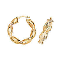 Clustdlysau Aur Melyn 9ct 20mm