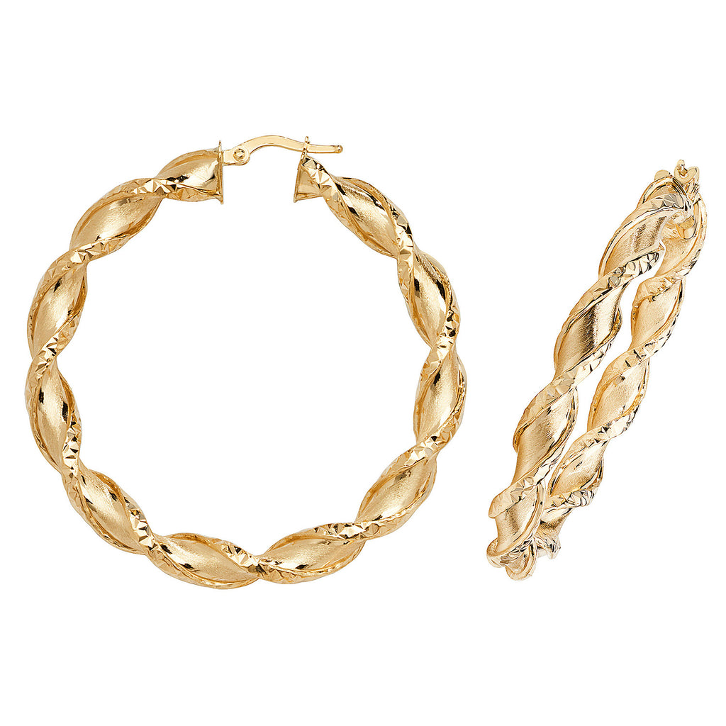 9ct Yellow Gold Earrings 40mm