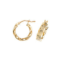 Clustdlysau Aur Melyn 9ct 10mm