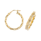 Clustdlysau Aur Melyn 9ct 20mm