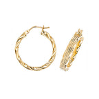 Clustdlysau Aur Melyn 9ct 20mm