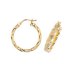 Clustdlysau Aur Melyn 9ct 20mm