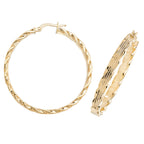 9ct Yellow Gold Earrings 35mm