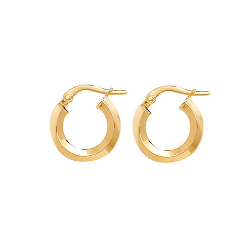 Clustdlysau Aur Melyn 9ct 8mm