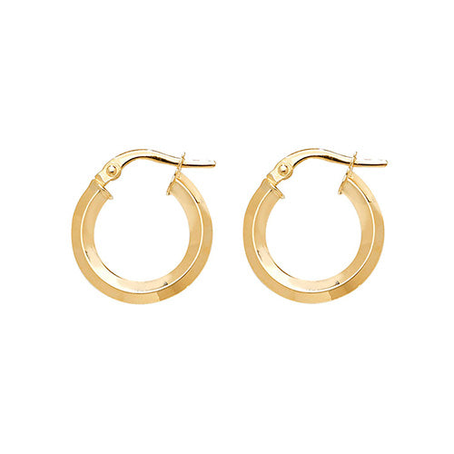 Clustdlysau Aur Melyn 9ct 10mm