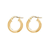 Clustdlysau Aur Melyn 9ct 10mm
