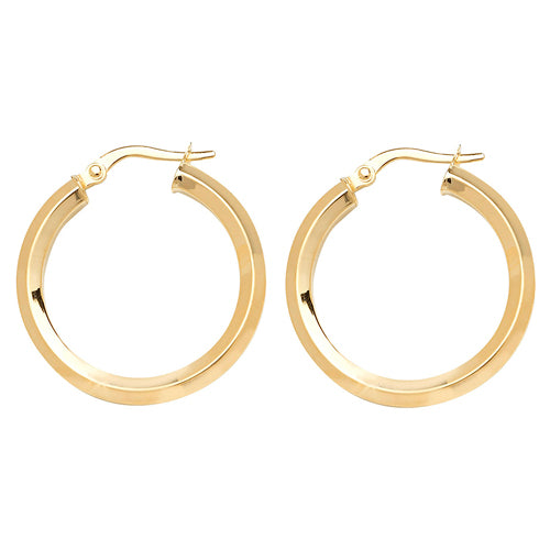 Clustdlysau Aur Melyn 9ct 20mm