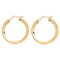 Clustdlysau Aur Melyn 9ct 20mm