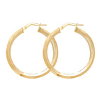 Clustdlysau Aur Melyn 9ct 25mm