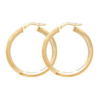 Clustdlysau Aur Melyn 9ct 25mm