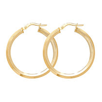 Clustdlysau Aur Melyn 9ct 25mm
