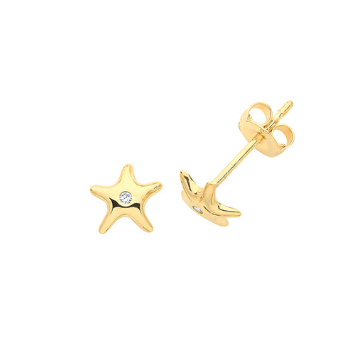 Clustdlysau Aur Melyn 9ct