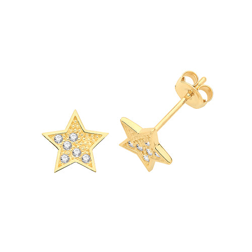 Clustdlysau Aur Melyn 9ct