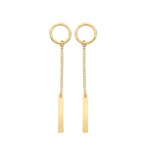 Clustdlysau Aur Melyn 9ct