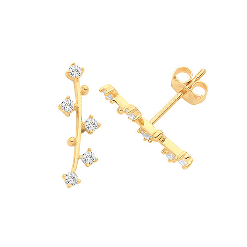 Clustdlysau Aur Melyn 9ct