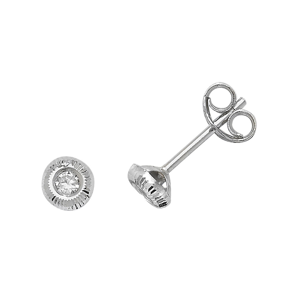 9ct White Gold Earrings