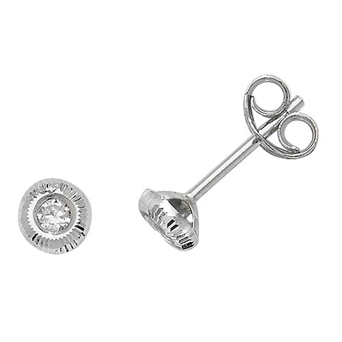 9ct White Gold Earrings