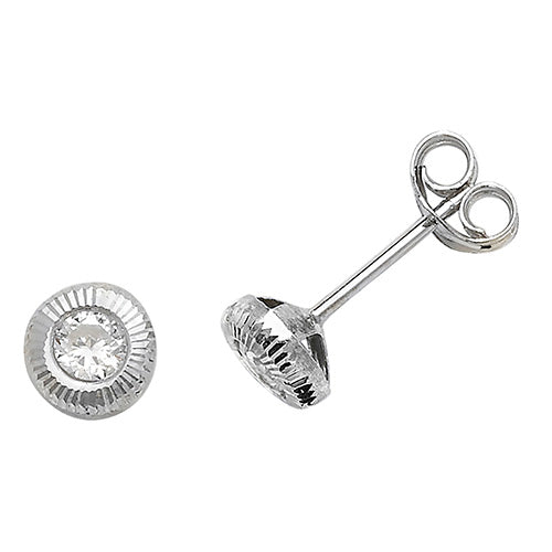 9ct White Gold Earrings