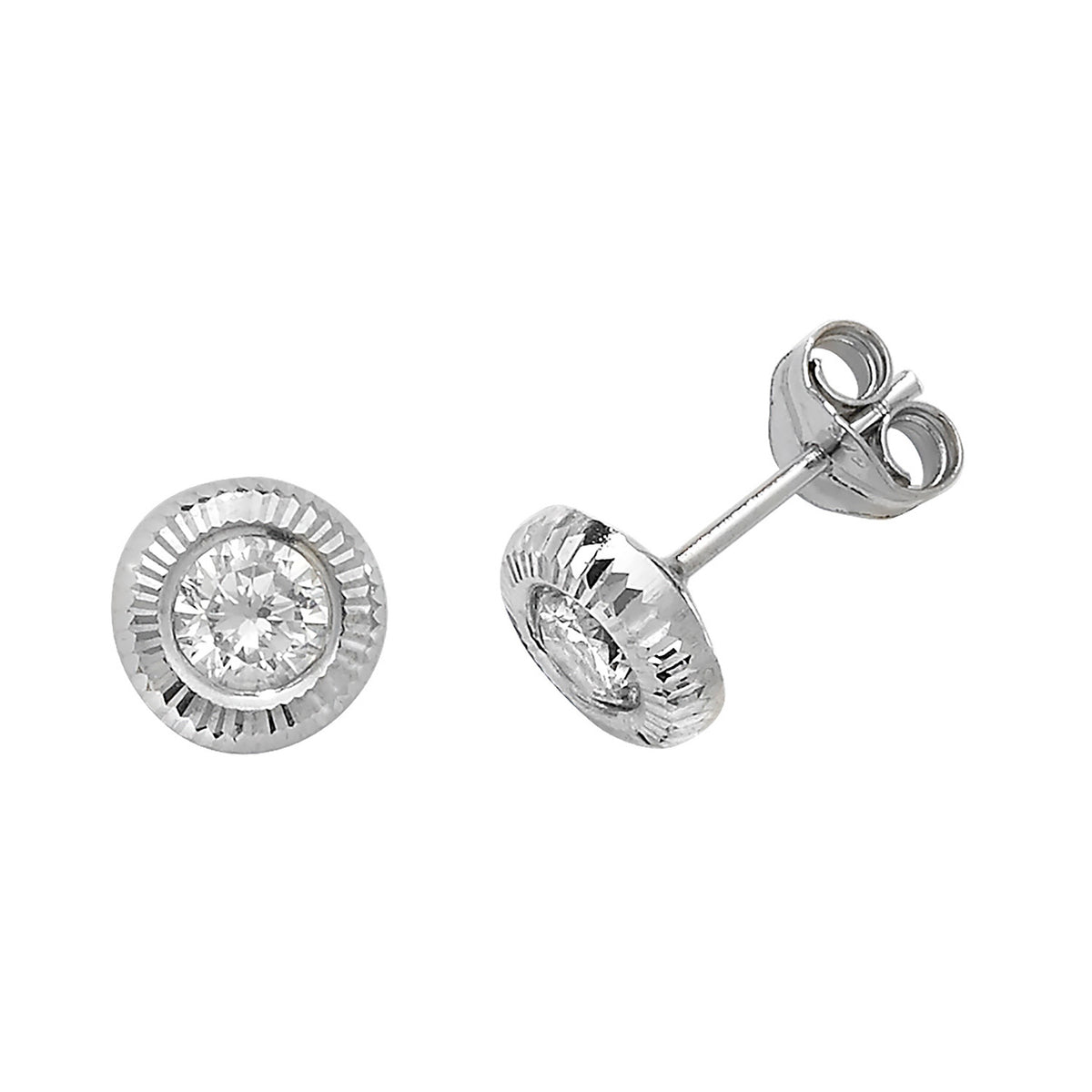 9ct White Gold Earrings