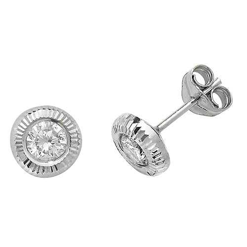 9ct White Gold Earrings