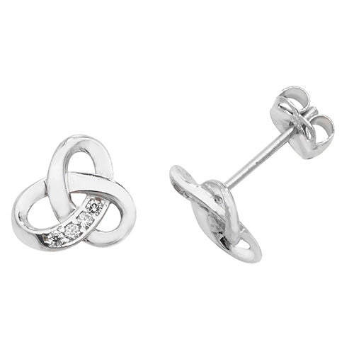 9ct White Gold Earrings