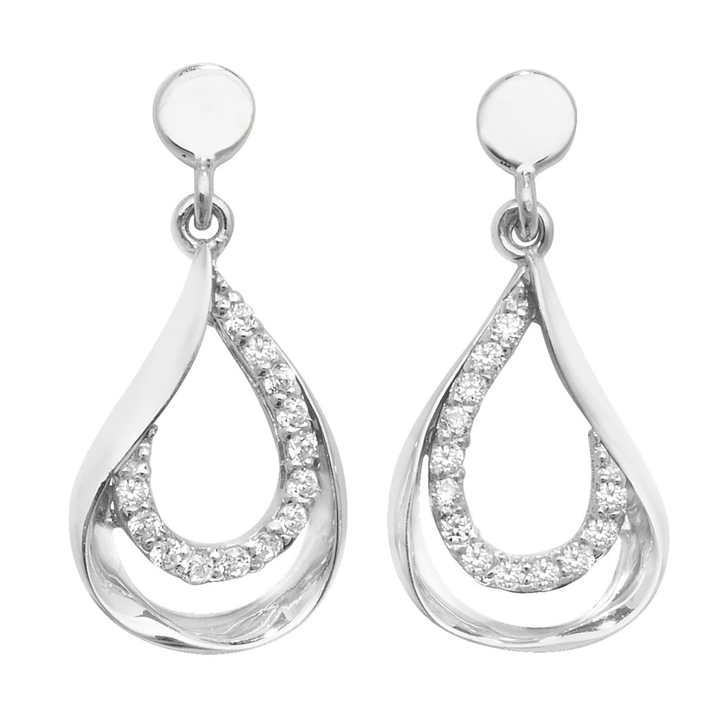 9ct White Gold Earrings
