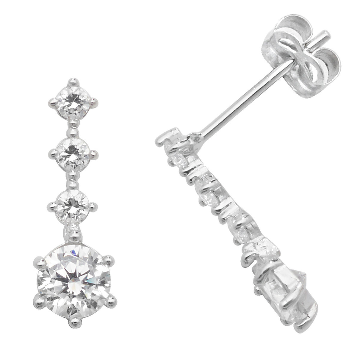 9ct White Gold Earrings