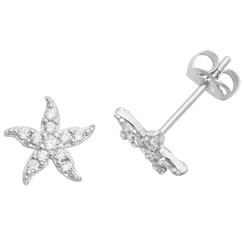 9ct White Gold Earrings