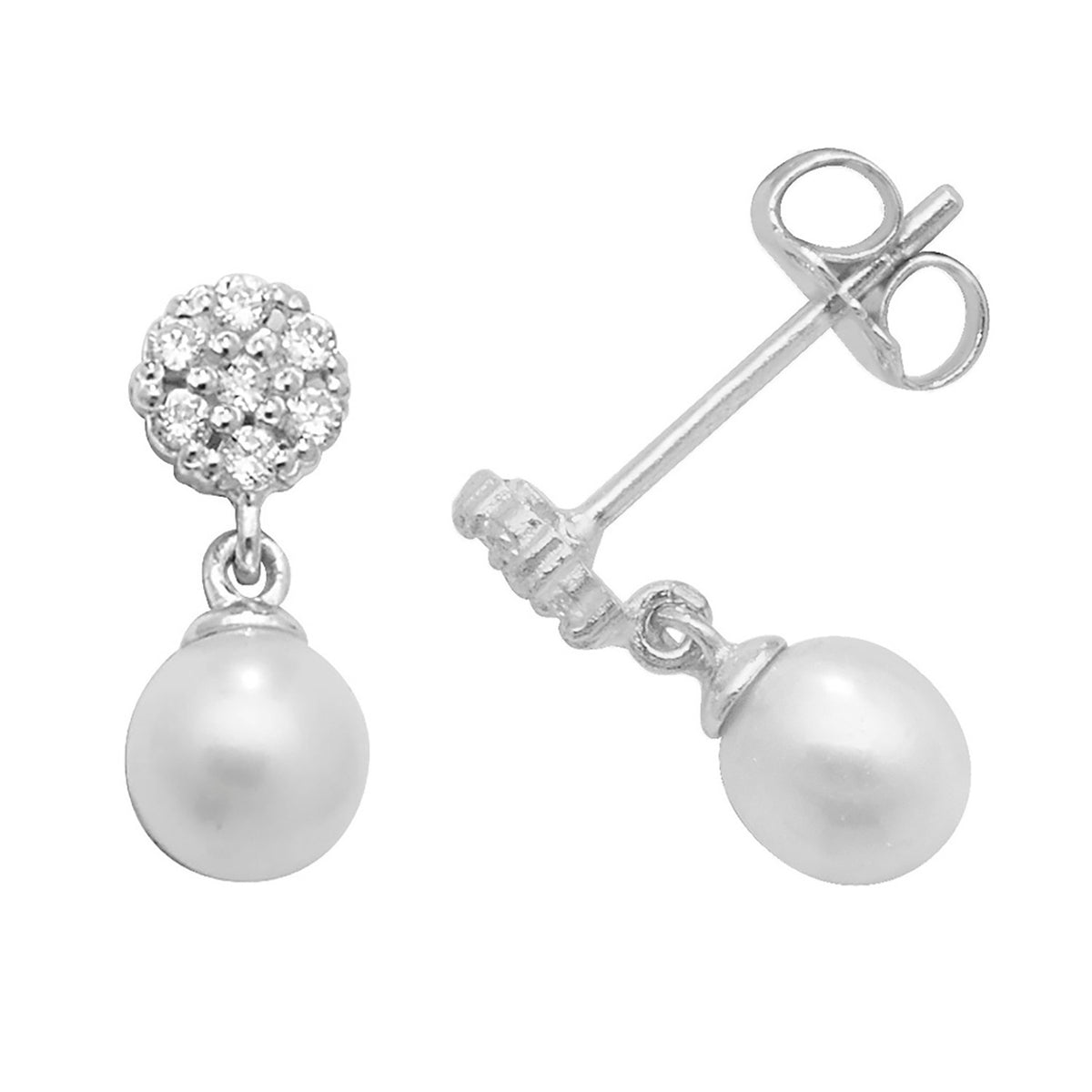 9ct White Gold Earrings