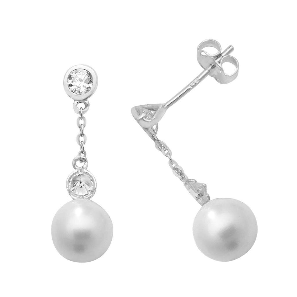 9ct White Gold Earrings