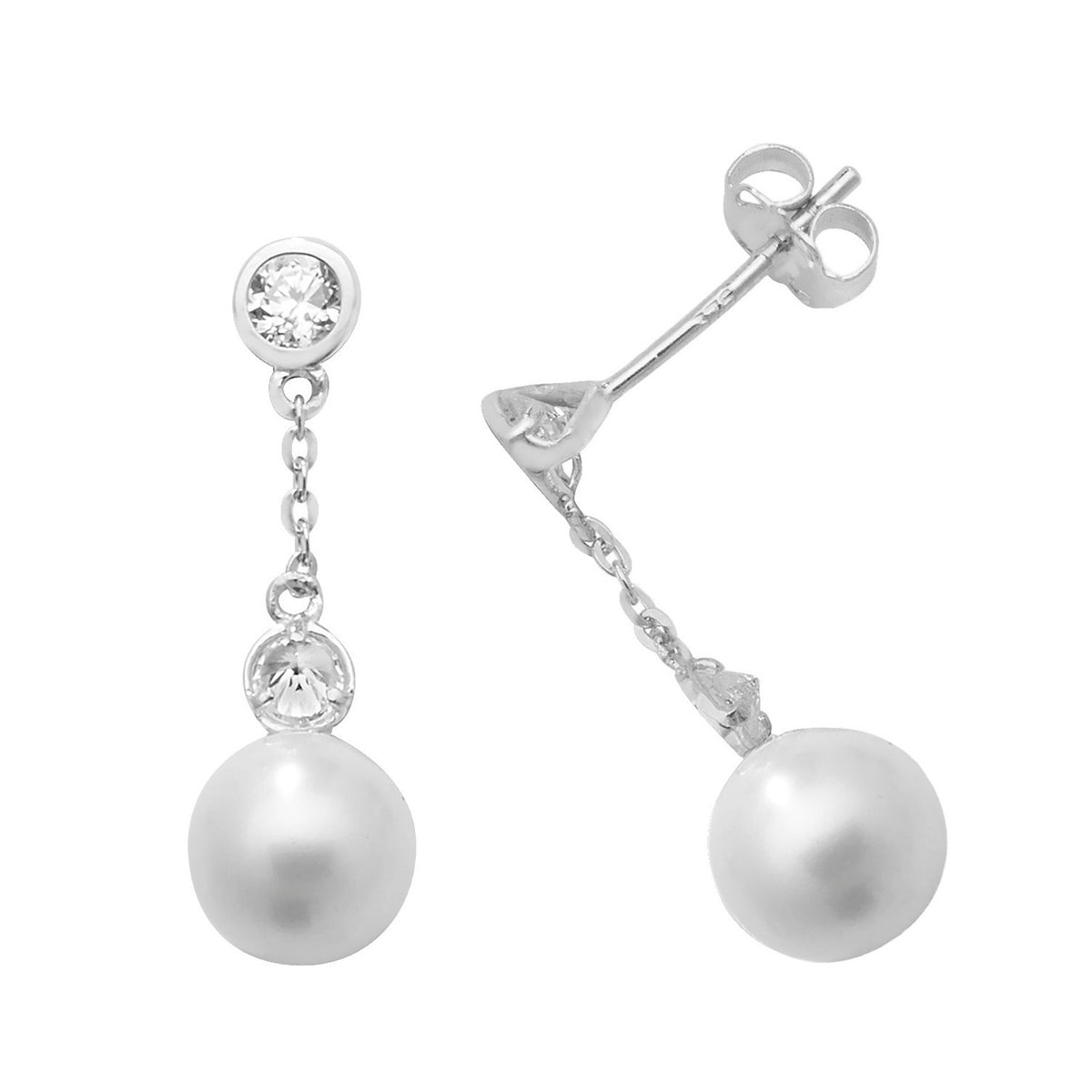 9ct White Gold Earrings
