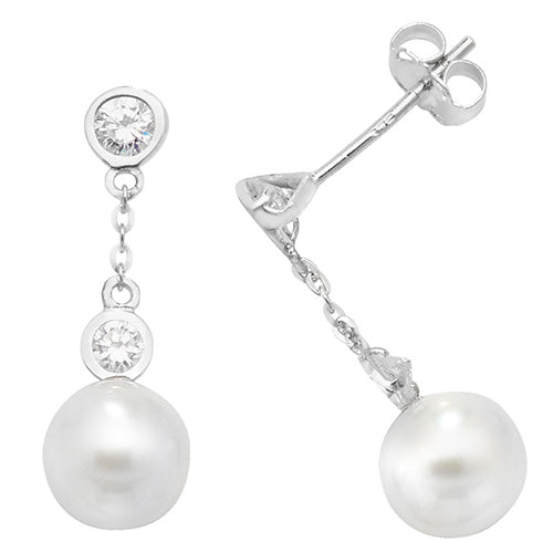 9ct White Gold Earrings