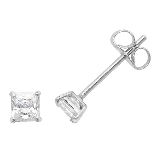 9ct White Gold Earrings