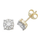 Clustdlysau Aur Melyn 9ct