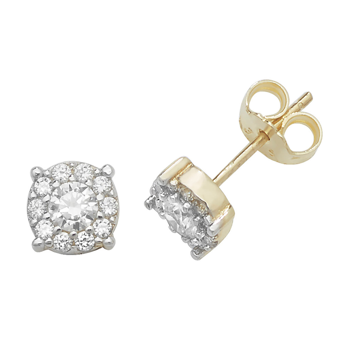 Clustdlysau Aur Melyn 9ct