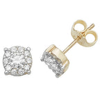 Clustdlysau Aur Melyn 9ct