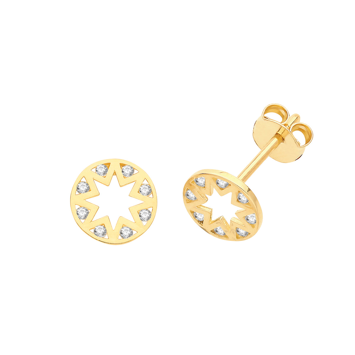 Clustdlysau Aur Melyn 9ct