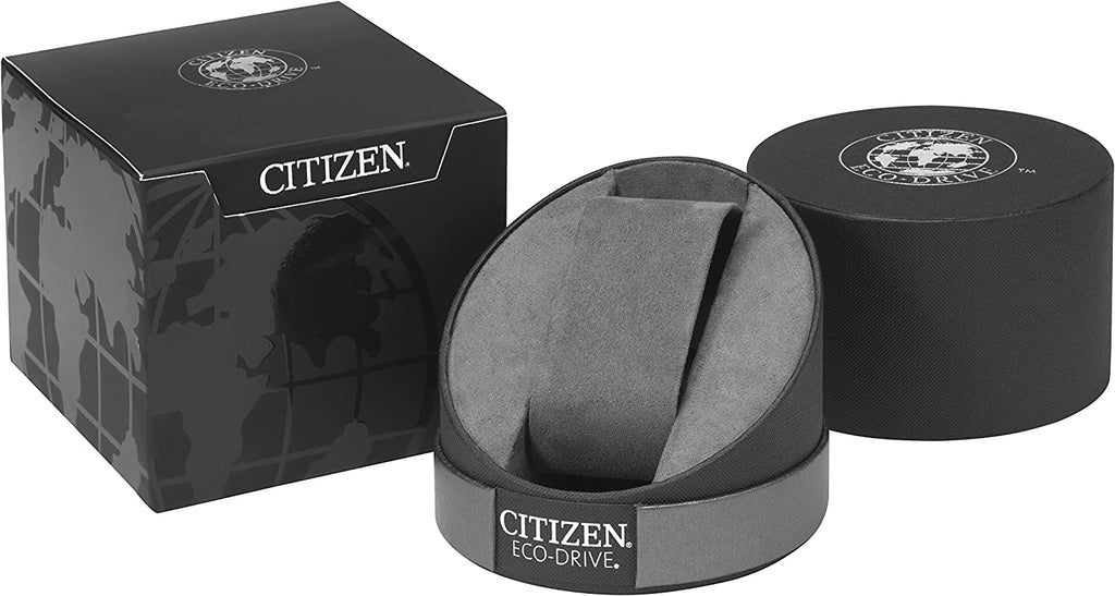 Citizen Ladies Eco-Drive Watch with White Dial and Black Leather Strap EW1270-06A
