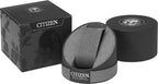 Citizen Ladies Eco-Drive Watch with White Dial and Black Leather Strap EW1270-06A