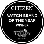 Citizen Ladies Eco-Drive Watch with White Dial and Black Leather Strap EW1270-06A