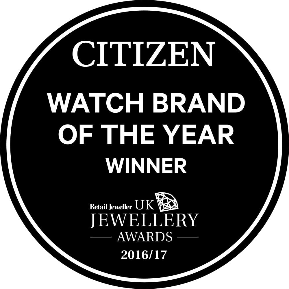 Citizen Ladies Eco-Drive Watch with White Dial and Black Leather Strap EW1270-06A