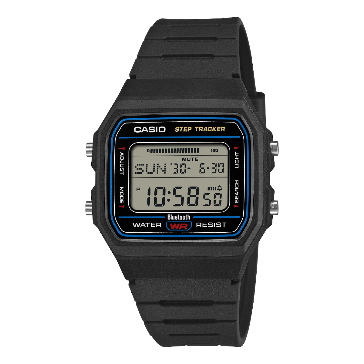 Casio Collection Mens Digital Watch with Black Dial and Black Strap F-B100W-1AEF