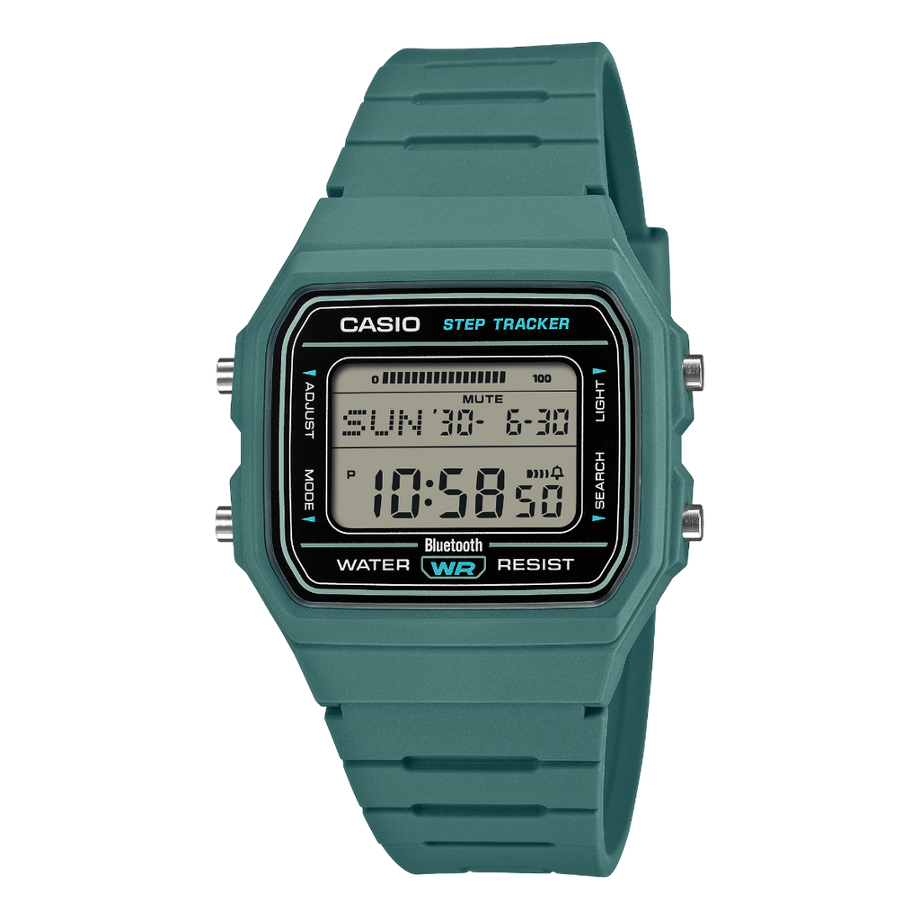Casio Collection Mens Digital Watch with Teal Dial and Teal Strap F-B100W-3AEF