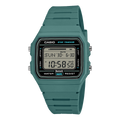 Casio Collection Mens Digital Watch with Teal Dial and Teal Strap F-B100W-3AEF