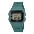 Casio Collection Mens Digital Watch with Teal Dial and Teal Strap F-B100W-3AEF