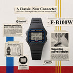 Casio Collection Mens Digital Watch with Black Dial and Black Strap F-B100W-1AEF