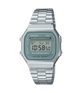 Casio Collection Mens Digital Watch with Grey Dial and Silver Strap A168WA-3AYES